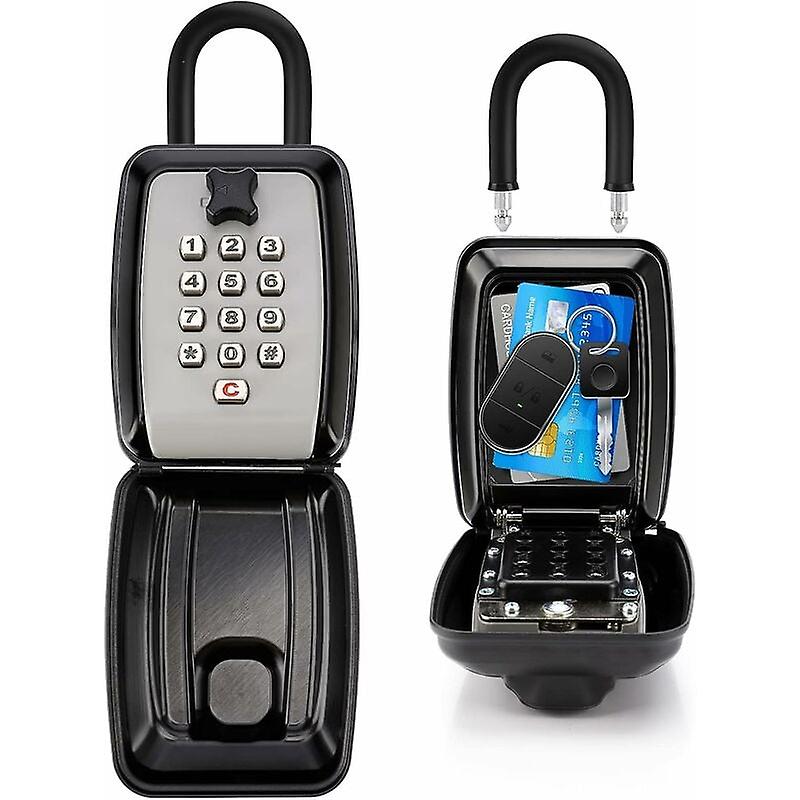 Outdoor Secure Key Box - With 12 Digit Code, Key Safe Key Box with Waterproof Handle for Home School Office Factory Garage - Abcrital