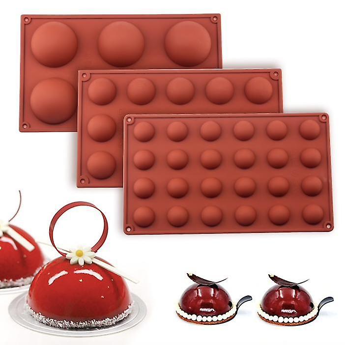 3-pack Silicone Shape - Ball/Hemisphere 6/15/24 - Ice/Chocolate/Jelly Shape