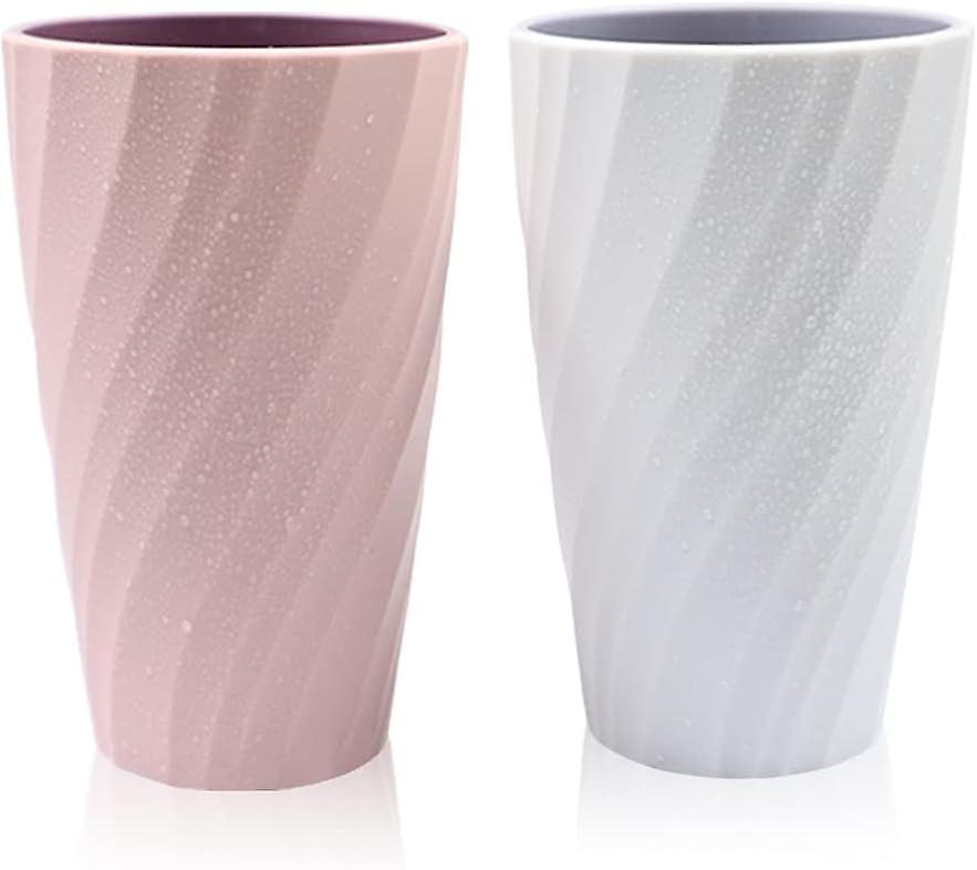 2pc Unbreakable Bathroom Cups, Soft and Durable, Toothbrush Holder
