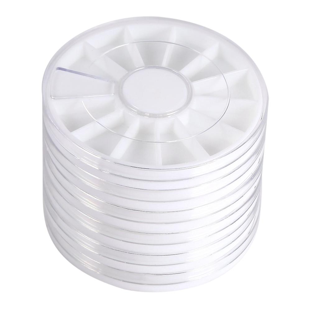 6Pcs/Set 12 Compartments Nail Art Decoration Gem Rhinestone Empty Wheel Box Storage Container