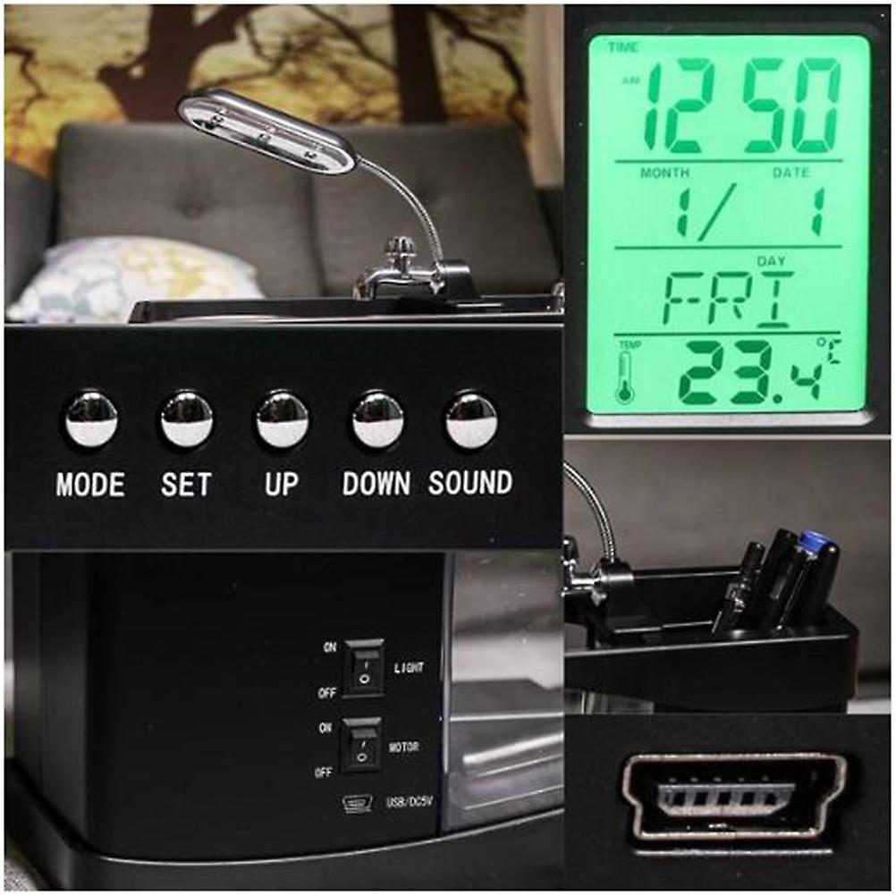 Multifunctional Mini Acrylic Aquarium 24x10x19cm with LED Clock