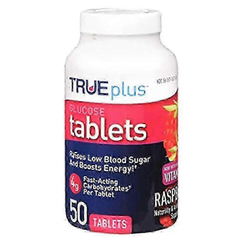 True plus Glucose Tablets, Raspberry, 50 ea
