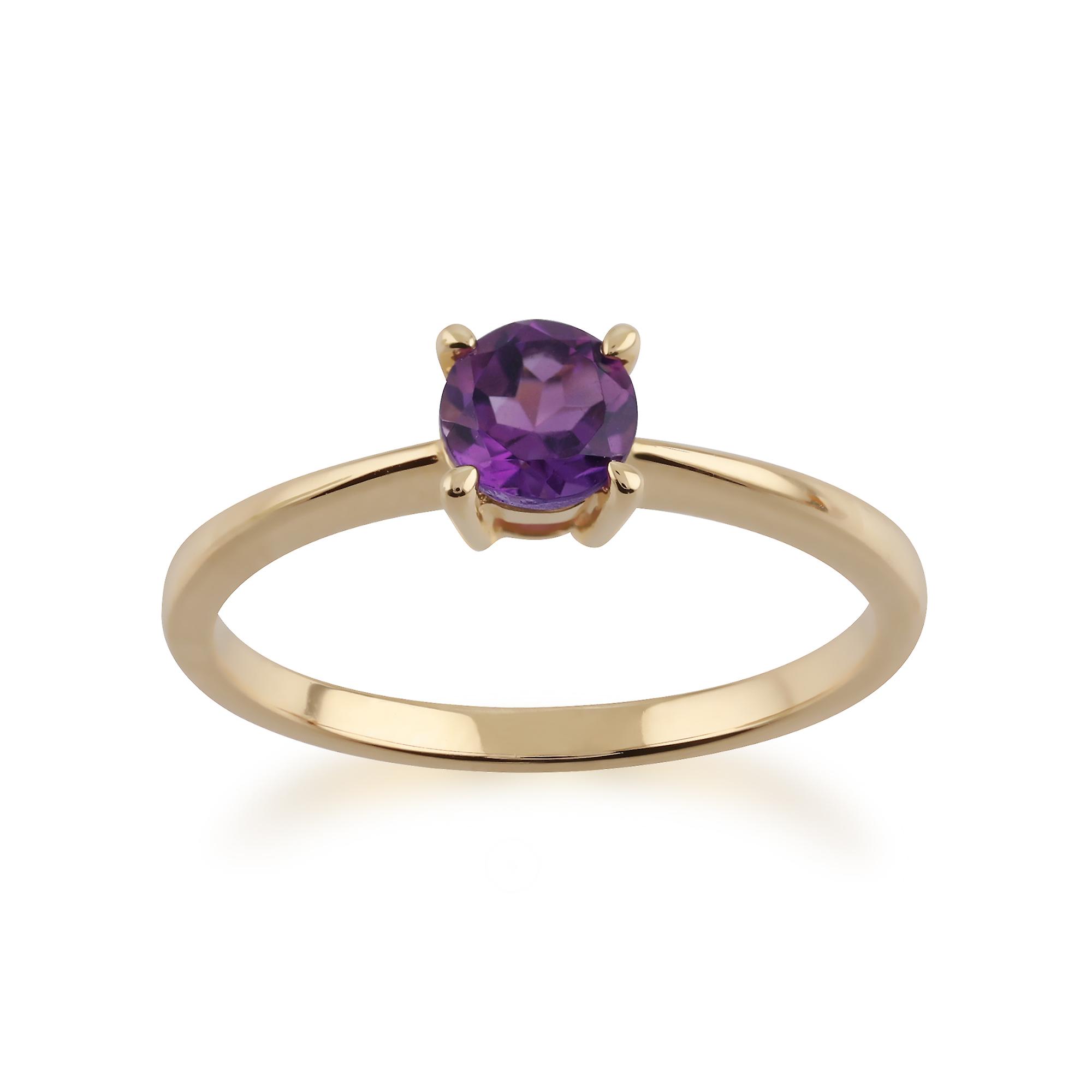 Gemondo 9ct Yellow Gold Amethyst Round Cut Single Stone Ring 135R1528019