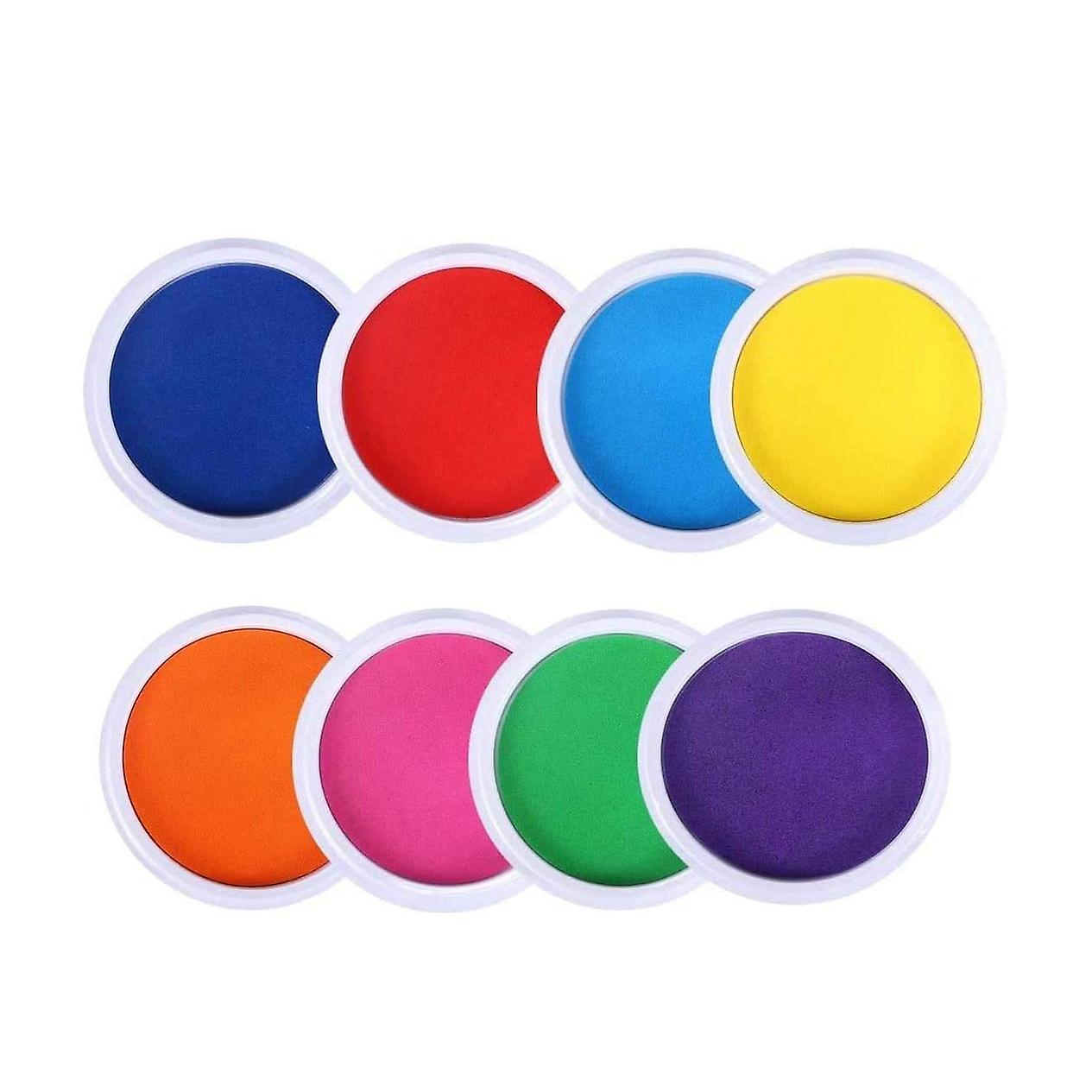 8 PCS Craft Ink Pad 8 Colors Washable Stamp Ink Pads Stamps Partner for Kids Painting DIY Craft