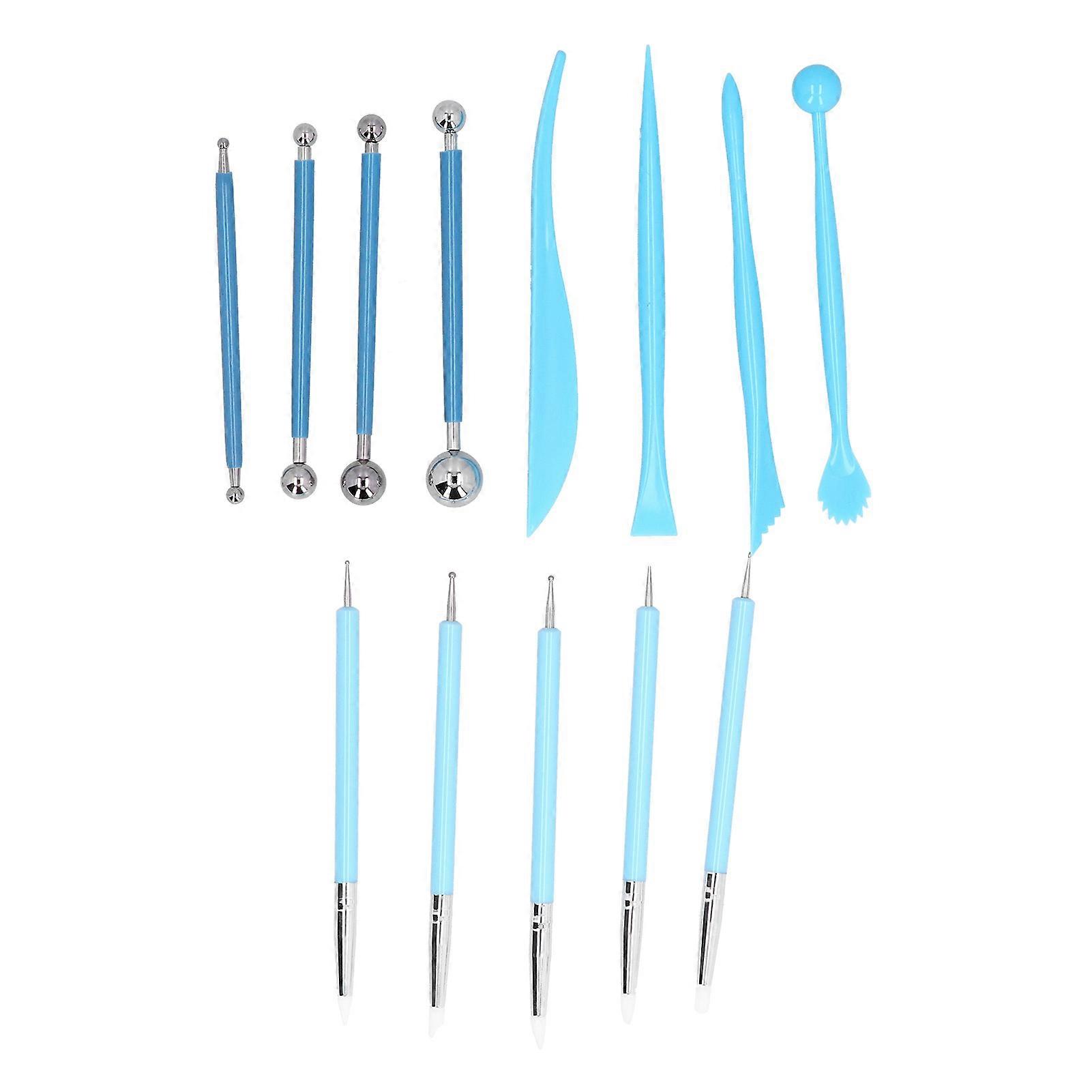 13pcs Dotting Tools Kit Clay Pottery Carving Cake Decoration Nail Art Modeling Tools Set