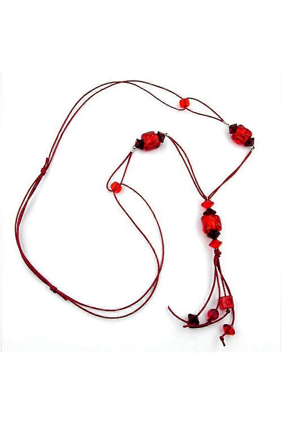 Necklace Red Beads 95cm - Gl02781