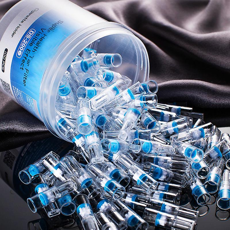 100Pcs Disposable Tobacco Cigarette Filter Smoking Reduce Tar Filtration Cleaning Holder