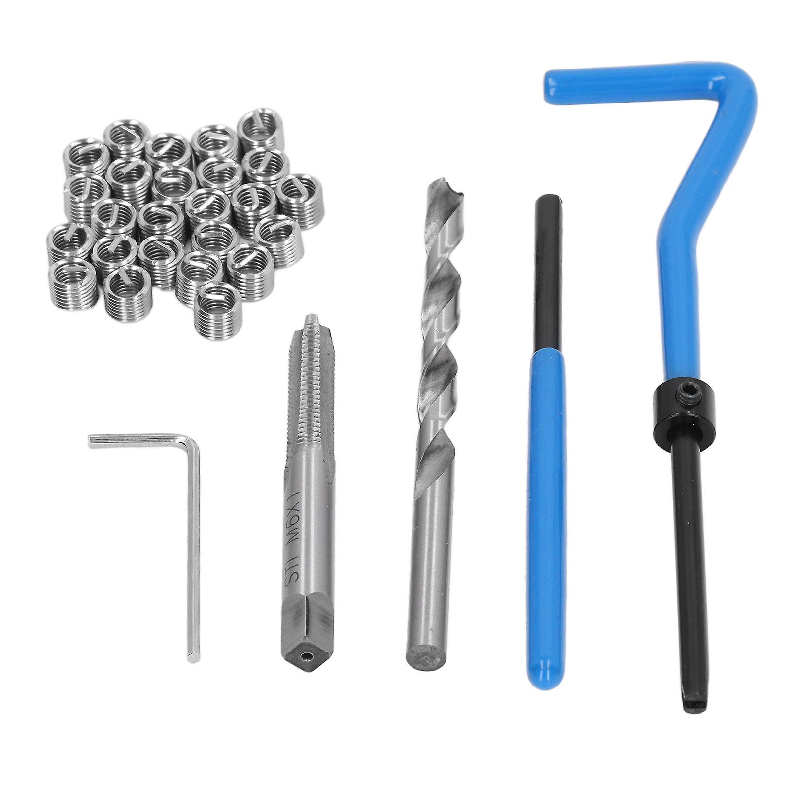 Complete Thread Repair Kit for Damaged Threads M6x1, Includes Drill Bits and Taps