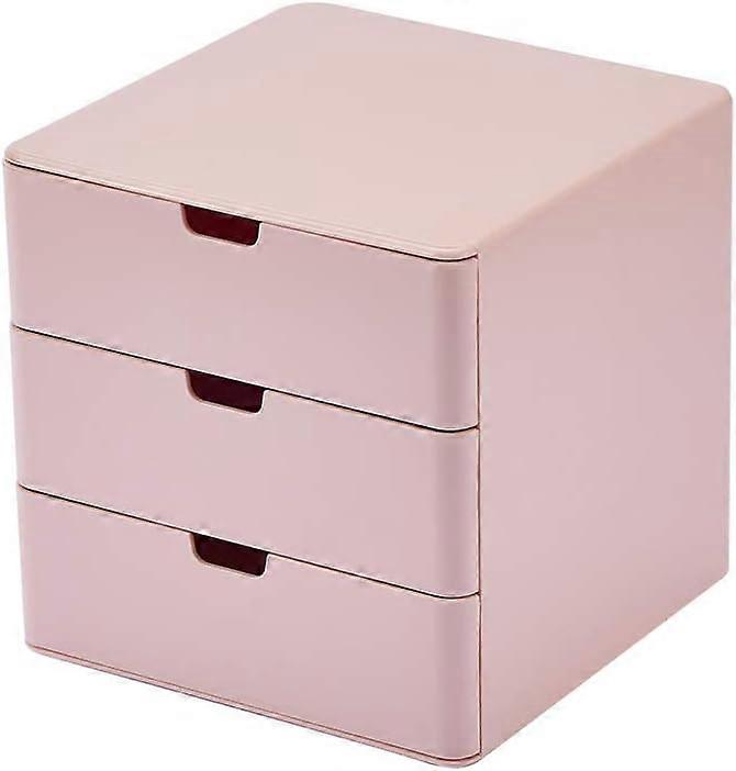 Drawer Vanity Organizer, Compact Storage Organization Drawers Small Size Pink