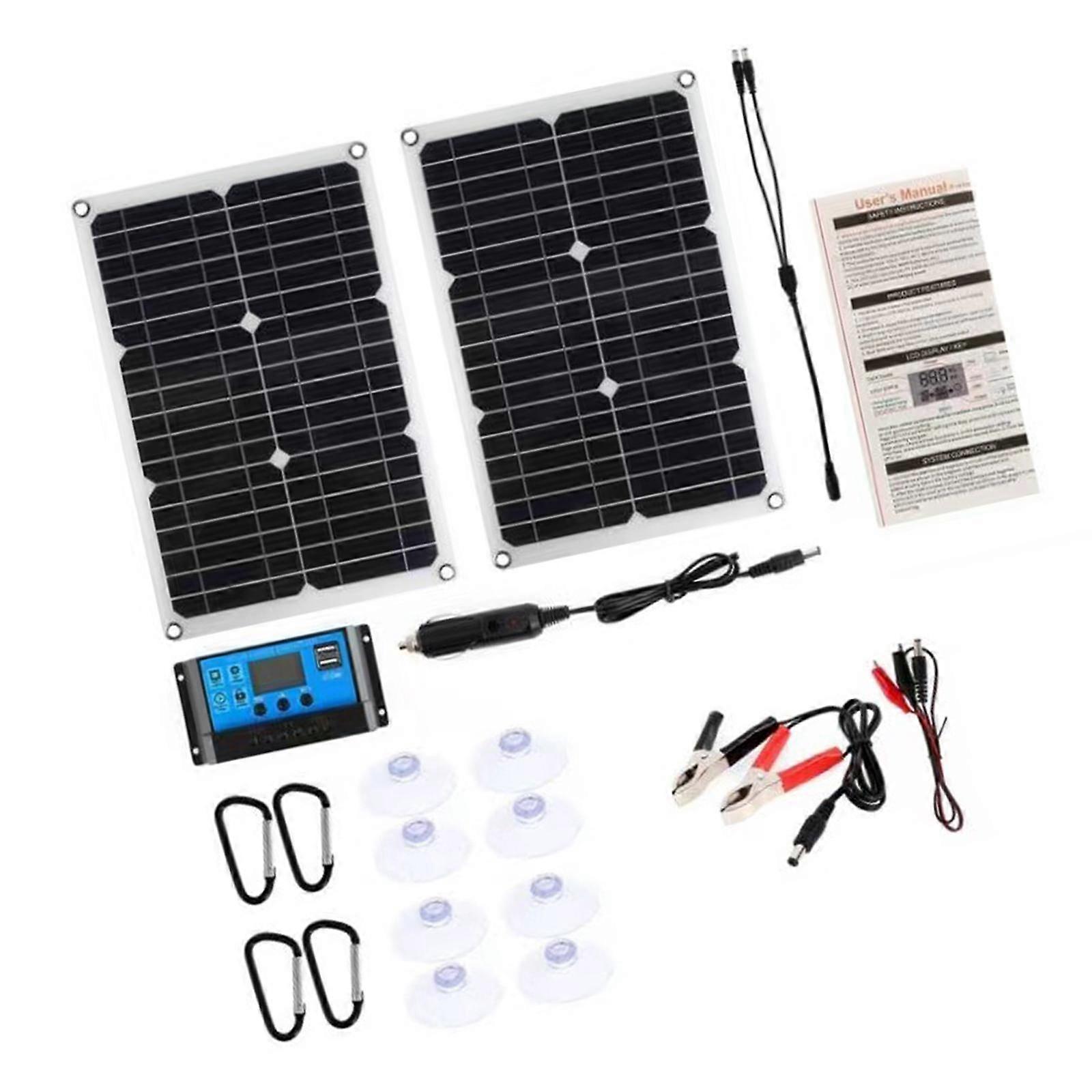 Kit de panel solar con ventosas Kit de carga solar USB para cobertizo de camping en casa