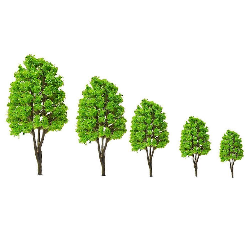 10PCS Building Sand Table Scene Decor Simulation Model Small Tree(Green 5 Sizes)