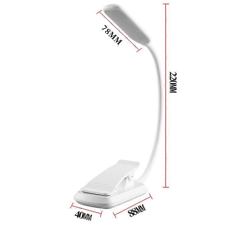 Rechargeable Reading Lamp, 9 LED Clip Light Reading Lamp, Stepless Dimming & 3 Color Modes (Cool & Warm White), Flexible Neck, Indicator, Long Reading