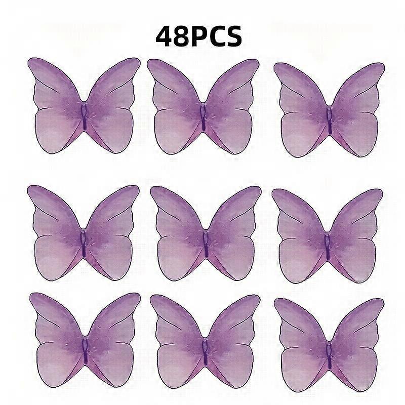 48pcs, Edible Wafer Paper Butterflies Set, 48 Cake Decorations, Cupcake Topper, Cupcake Topper Dessert Sign, Dessert Table Arrangement, Cake Dessert I