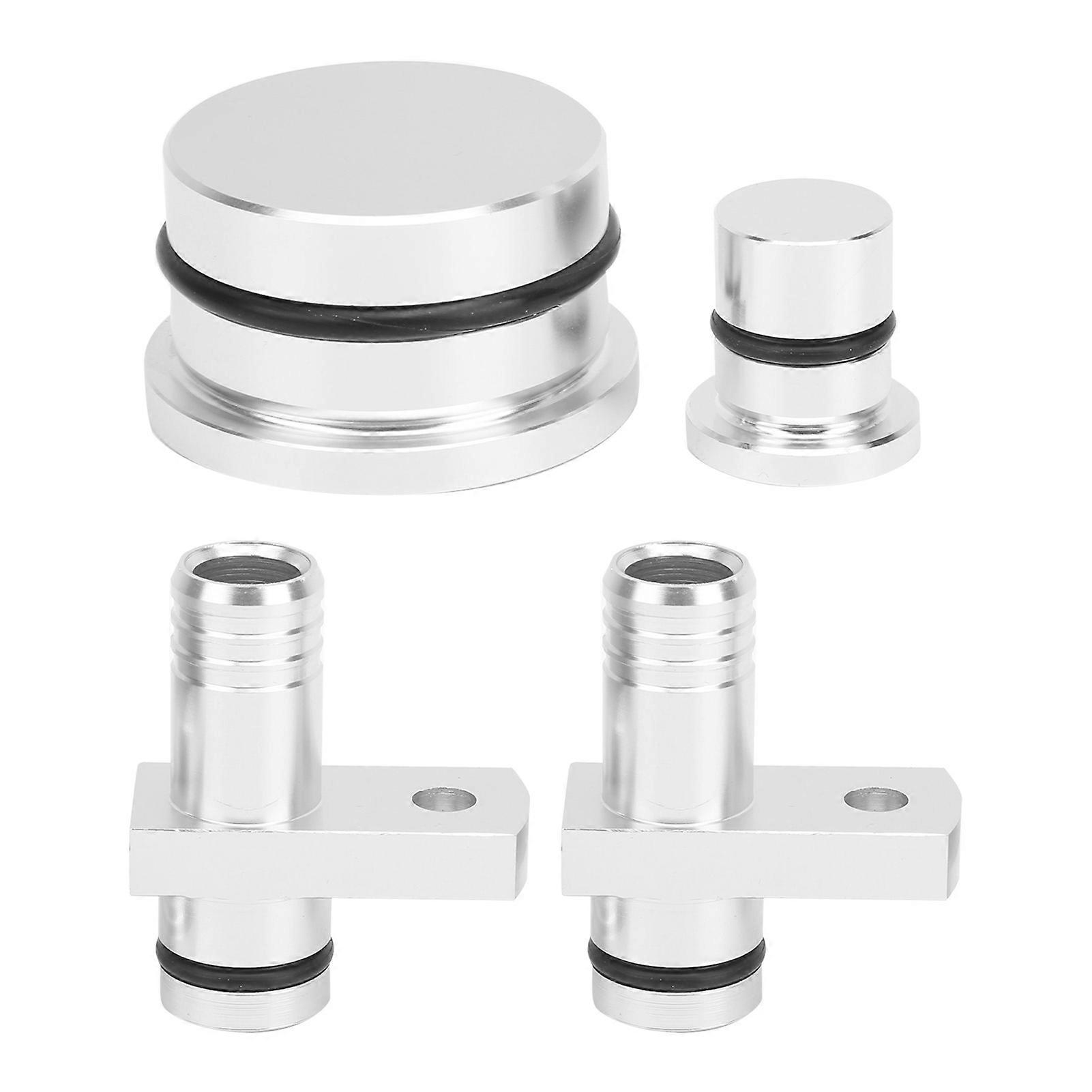 PCV Reroute Fitting with Reroute Port Plug and Resonator Plug Fit for GM Duramax 6.6L 2004.5?2010Silver