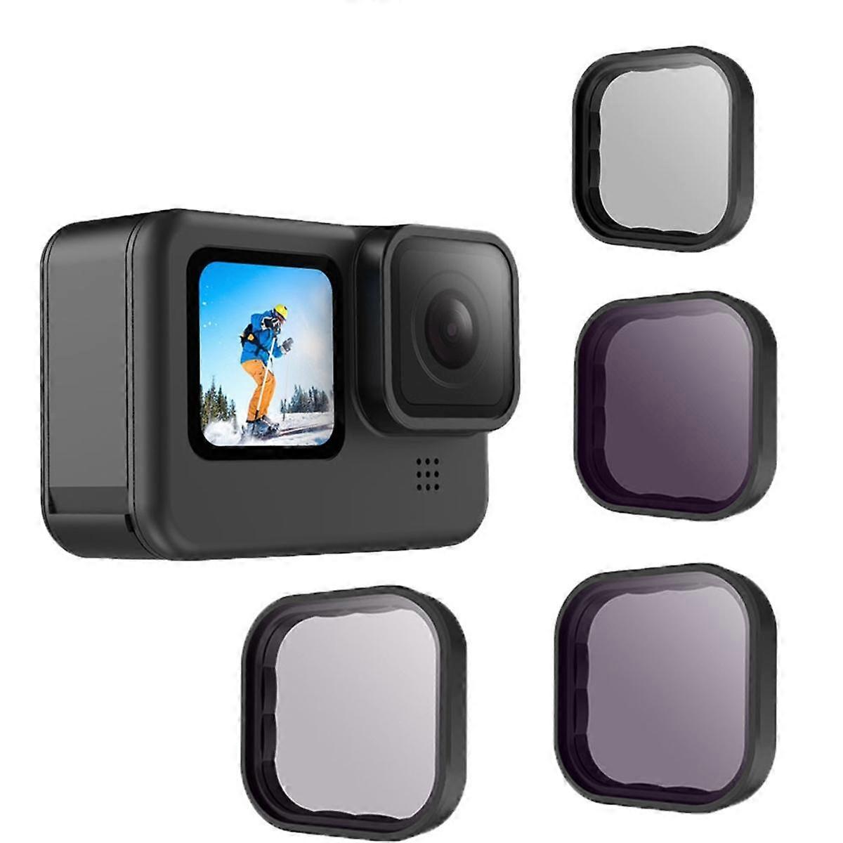 ND8 ND16 ND32 CPL Lens Filters Set Aluminum Alloy Frame for Hero 12 11 9 Black Action Camera ND CPL Lens