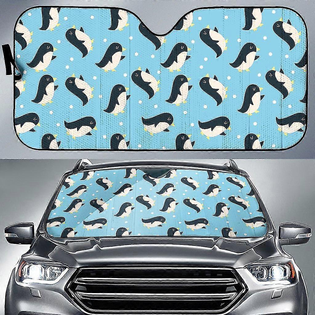 Exquisite Snow Polka Dot Penguin Pattern Print Auto Sun Shade Car Windshield Window Cover Sunshade