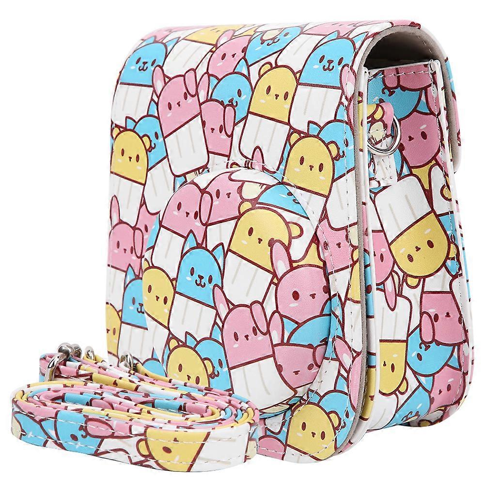 Pu Retro Camera Bag Cover Storage Pouch With Shoulder Strap For Instant Camera Mini11