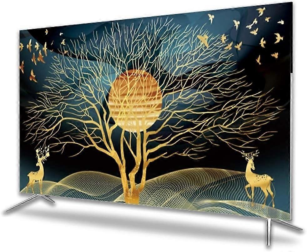 50-52 Inches TV Cover, Polyester Dust Proof TV Screen Protector Cover Fabric for LCD LED, Indoor Bed