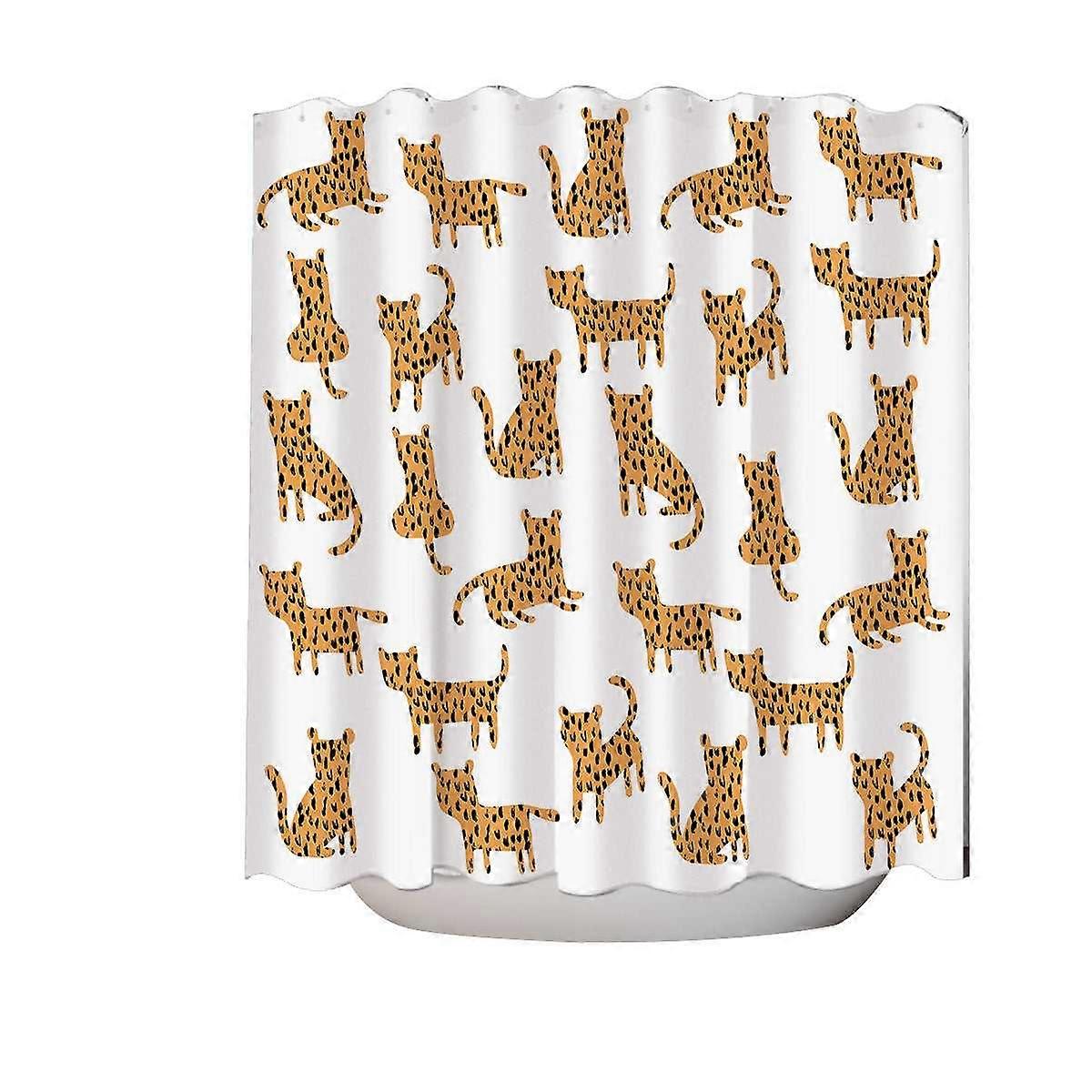 Simple Cheetah Cute Drawing Pattern Shower Curtain