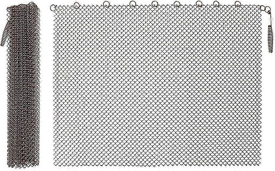 Şömine Mesh Perde, 2PCS Ireplace Mesh Ekran Perde Çoğu Şömine İçin Yedek Koruyucu Kapak (24 * 19in)