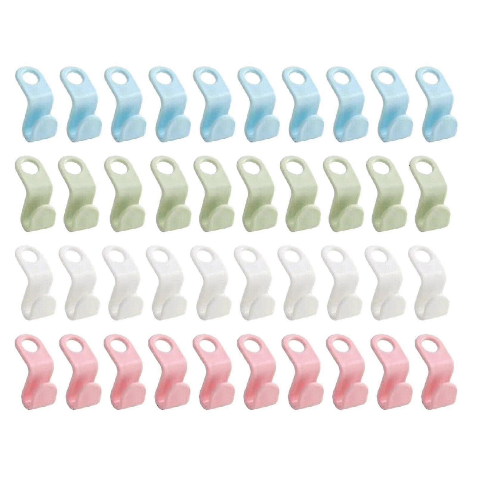 40 Pcs Clothes H Connector Hooks Closet Hs Izer -saving Clip