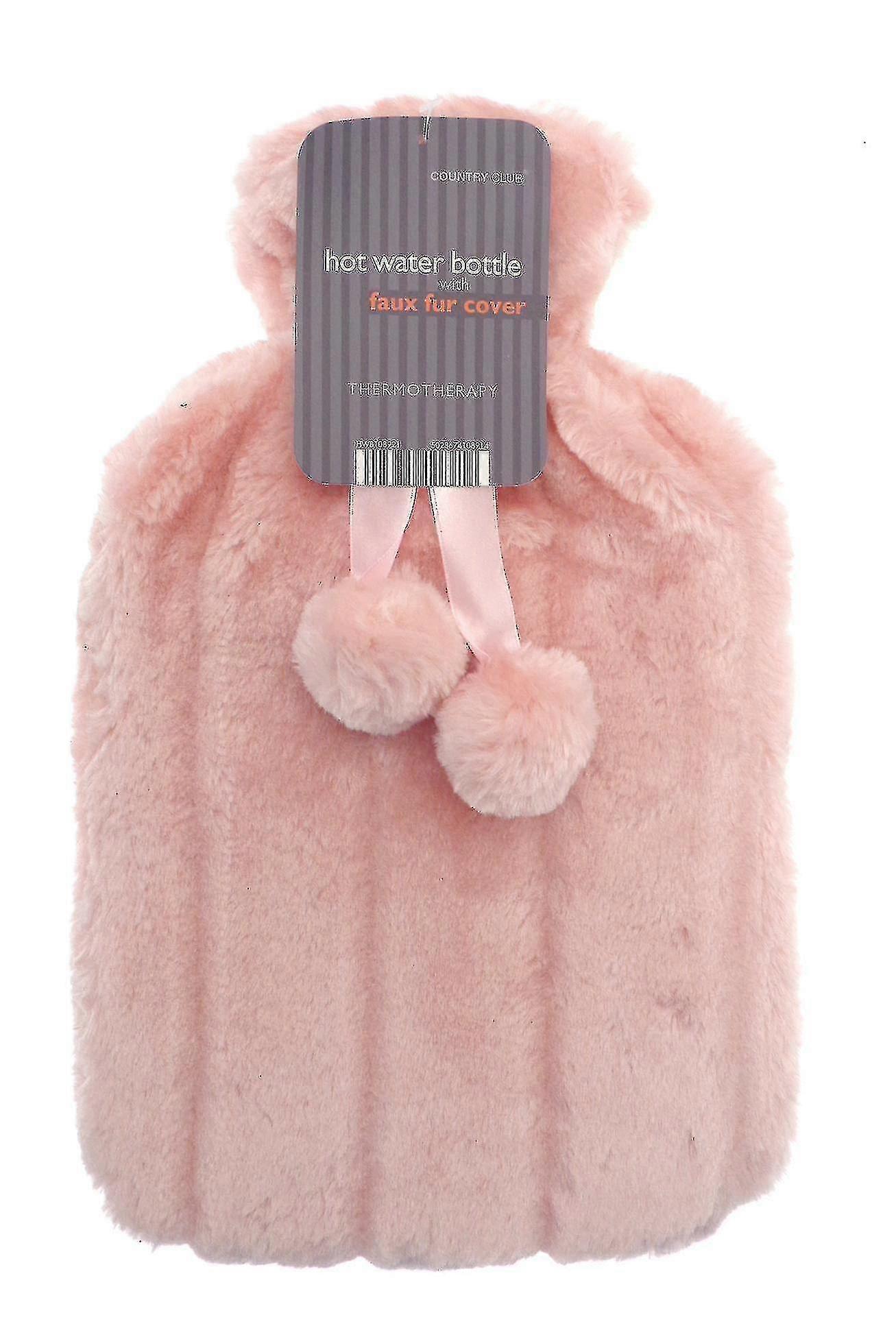 カントリークラブ湯たんぽと赤ピンクフェイクファーカバー