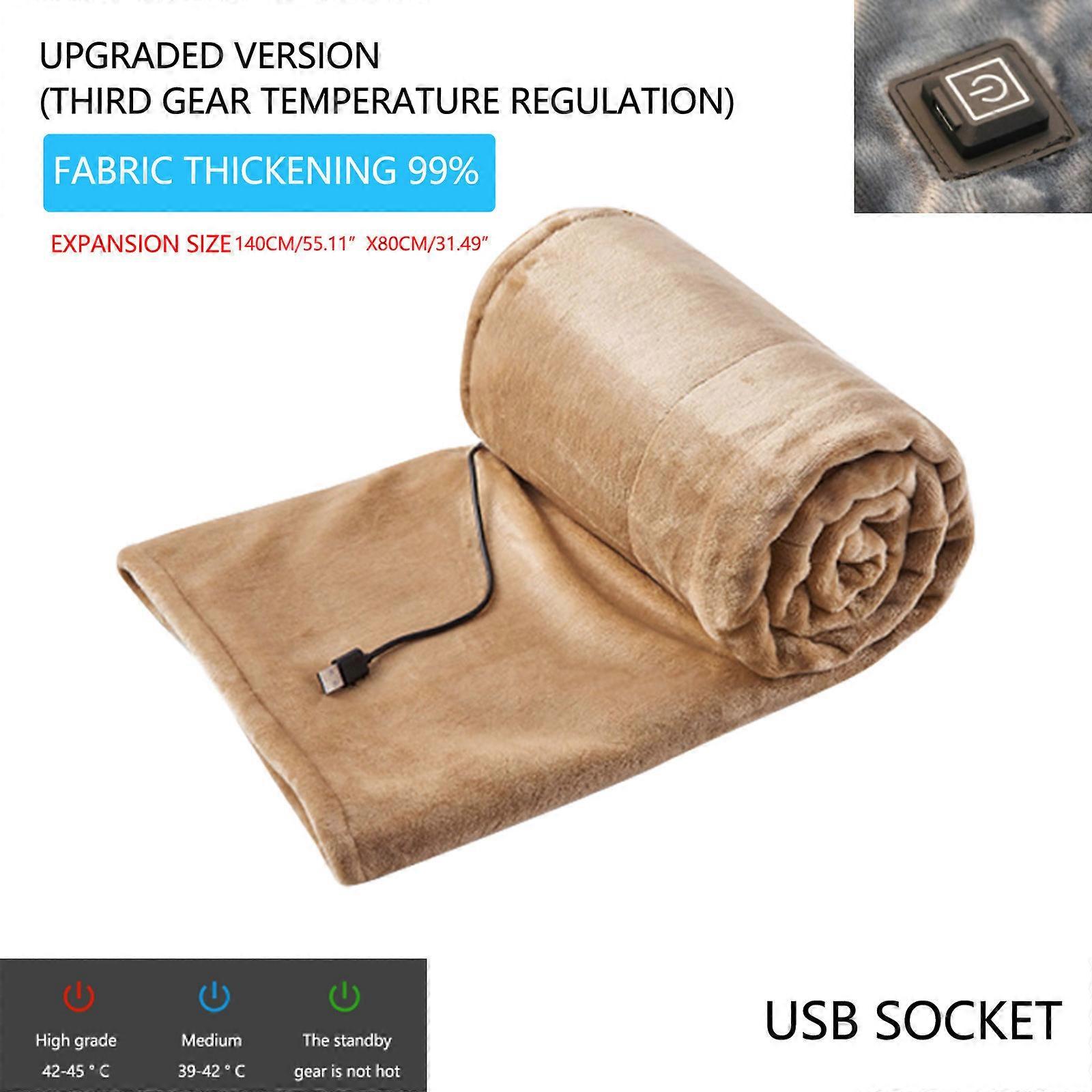 Christmas USB Flannel Blanket Heating Low Voltage Mattress Safety Non Leakage Blanket Third Gear Temperature Regulation 140x80cm