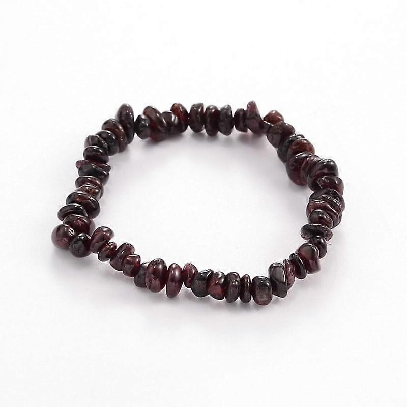 1pc Chips Natural Garnet Beaded Stretch Bracelets 1-3/4 inch(4.5cm)