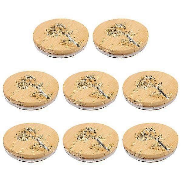 8pcs Canning Bamboo Lid Round Jar Lid Storage Tank Bamboo Lid Jar Covers X