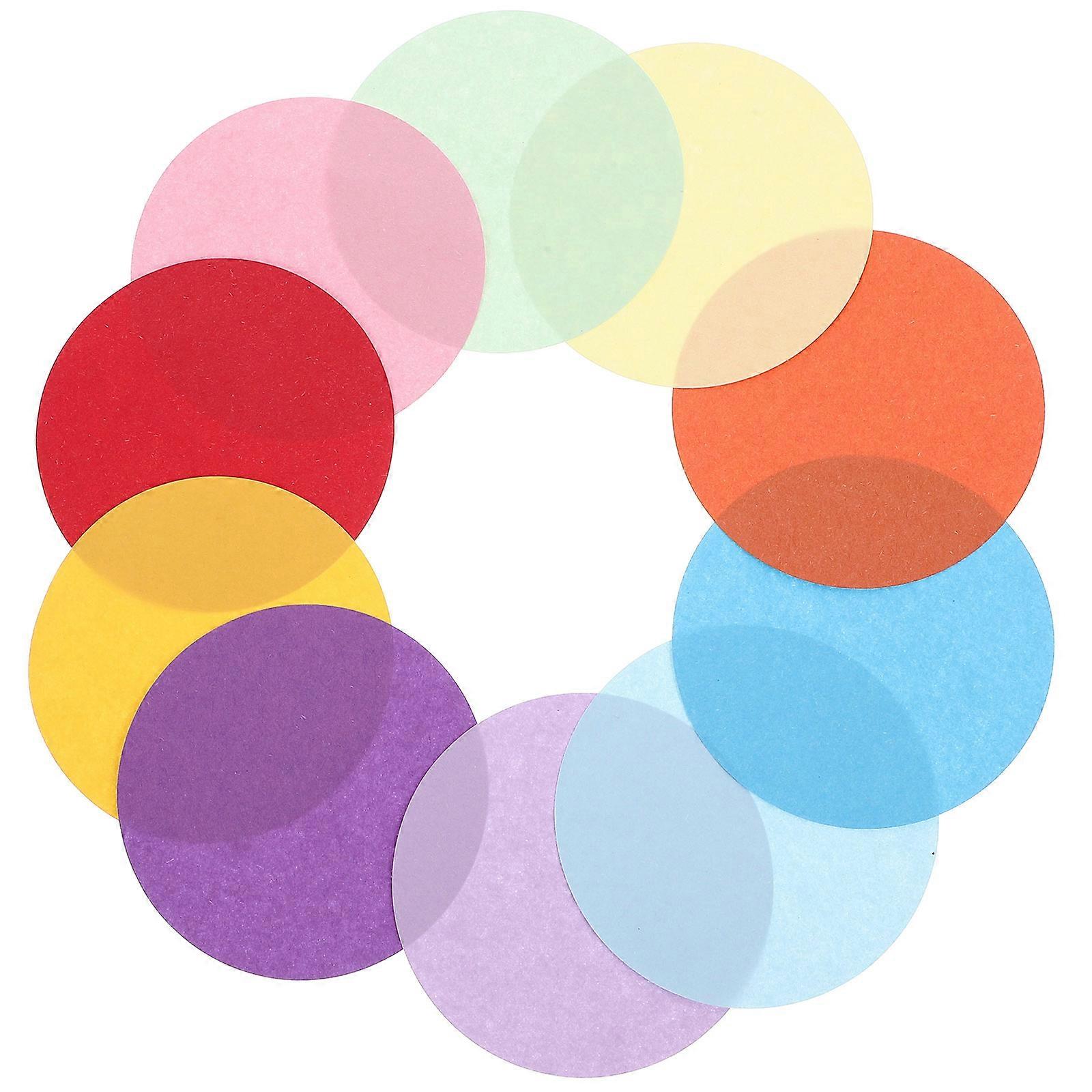 200Pcs Decorative Folding Paper Colorful Round Paper DIY Material Students Craft Paper Sheets