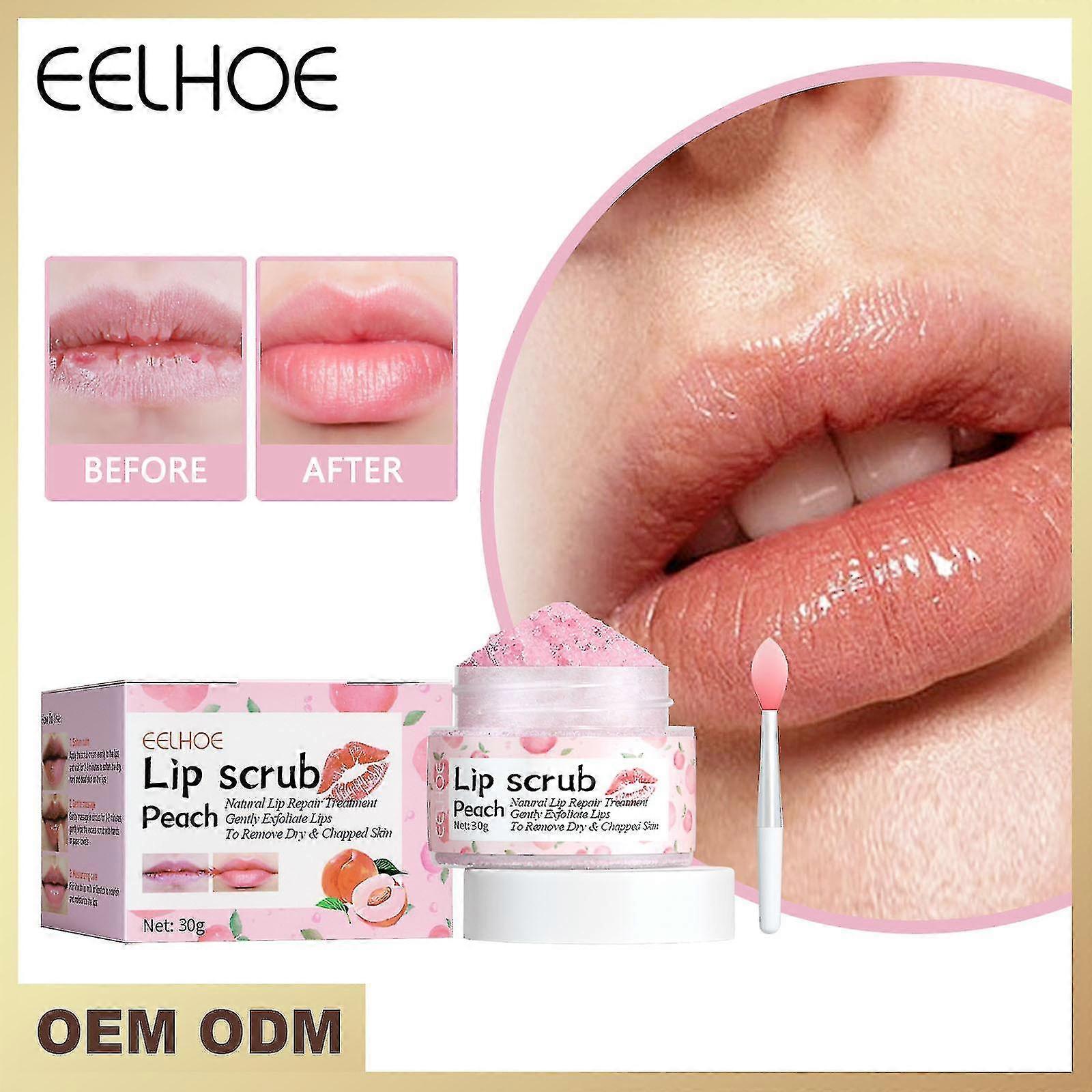 פילינג שפתיים Eelhoe Ens Lip Lines, מעניק לחות ומקלף עור מת, ומחדש את השפתיים עם פילינג שפתיים 30 גרם