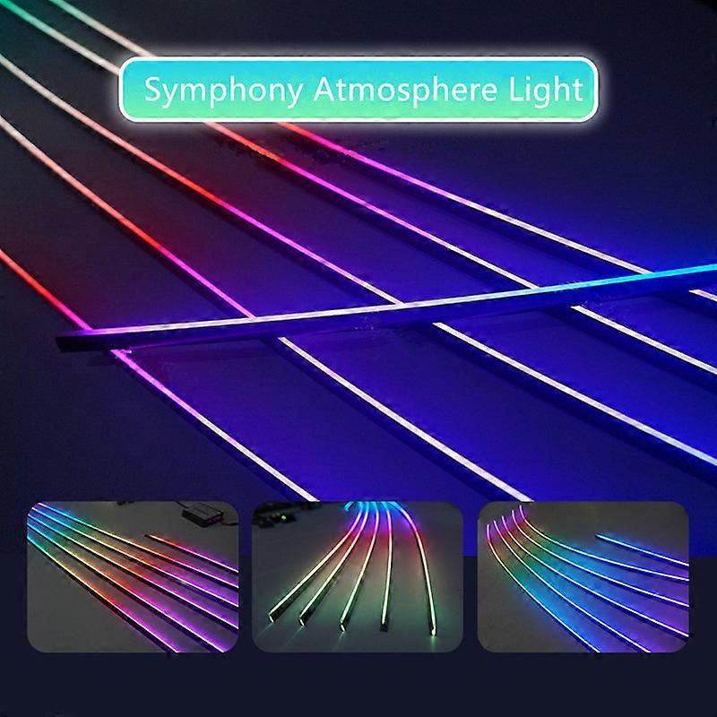 Symphony 64RGB LED Ambient Lights Non-exposure Acrylic Guide Strip Dashboard Car Interior Decoration Atmosphere Lamp App Control