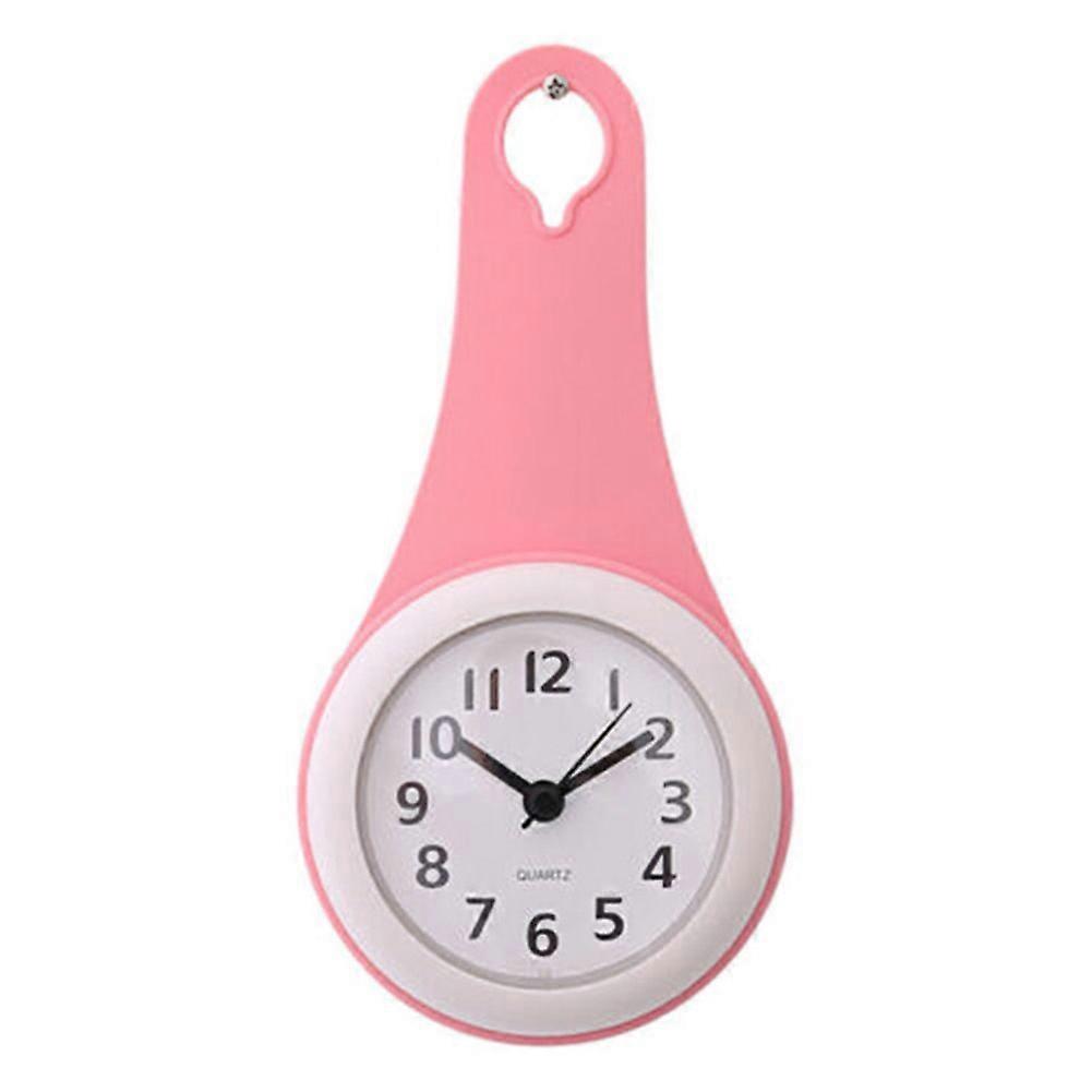 Wall Clock Kitchen Bathroom Waterproof Clock Mute Shower with Suction Cup