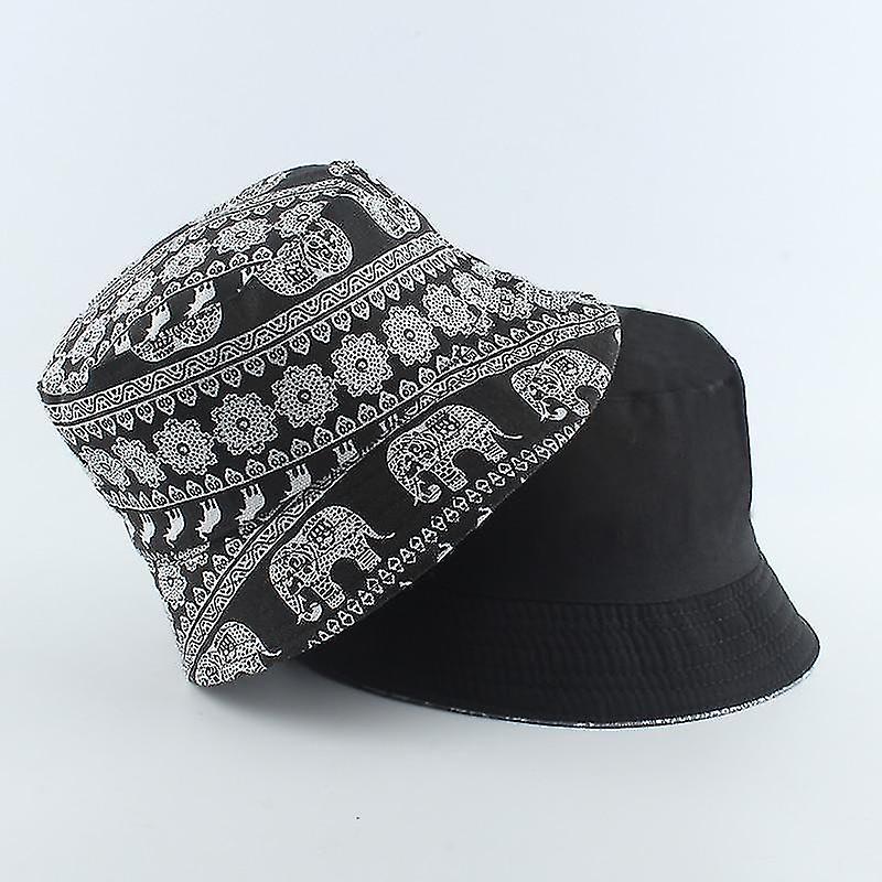 Hats Vintage Print Reversible Bucket Hat For Adults