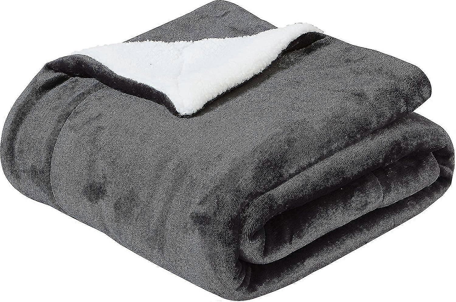 Tæppe dobbeltsidede tæpper, hyggelige tæpper, tykt varmt sofatæppe fluffy fleecetæppe til sofakast eller stuetæppe