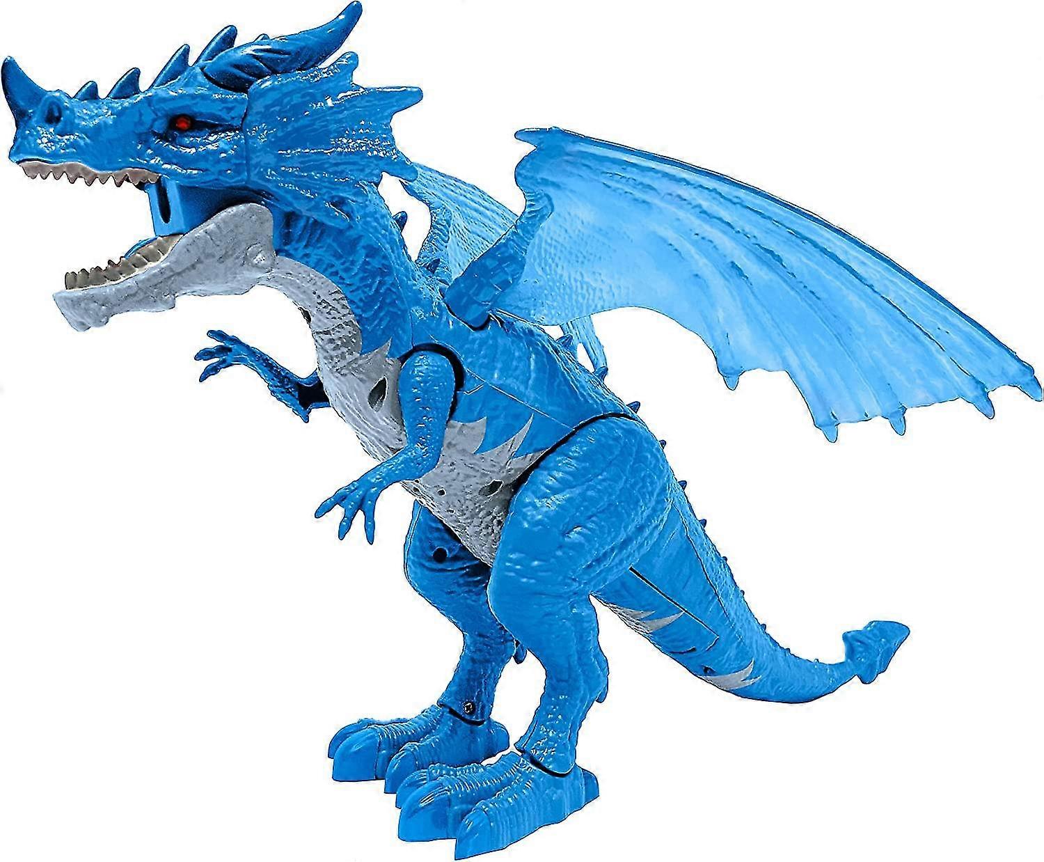 Smoke-breathing Standing Dragon Toy With Walking Motion, Lights And Roaring Sound Effects