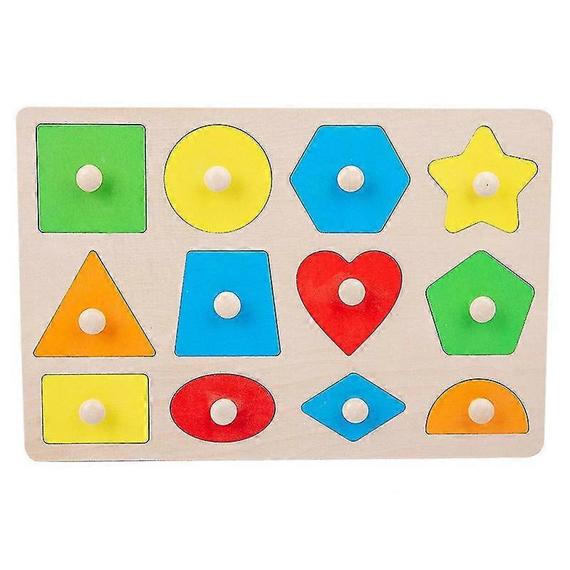 Children's Cognitive Wooden Hand Grasping Geometric Educational Toy (e Style)