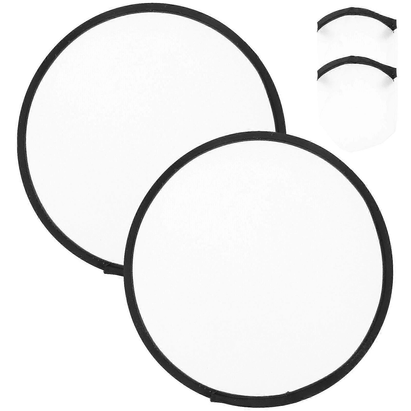 2pcs Foldable Fan Summer Handheld Fan Round Folding Fan Blank Hand Fan Portable Fans