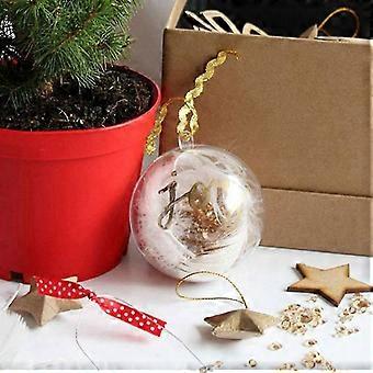 AFASOES 40 Pz Palline di Natale Fai Da Te Trasparenti Sfere Plastica Trasparente Apribile 3/4/5/6cm Palle di Natale da Riempire con Corda Sfere Natalizie con Divisorio per Alberi di Natale, Matrimoni