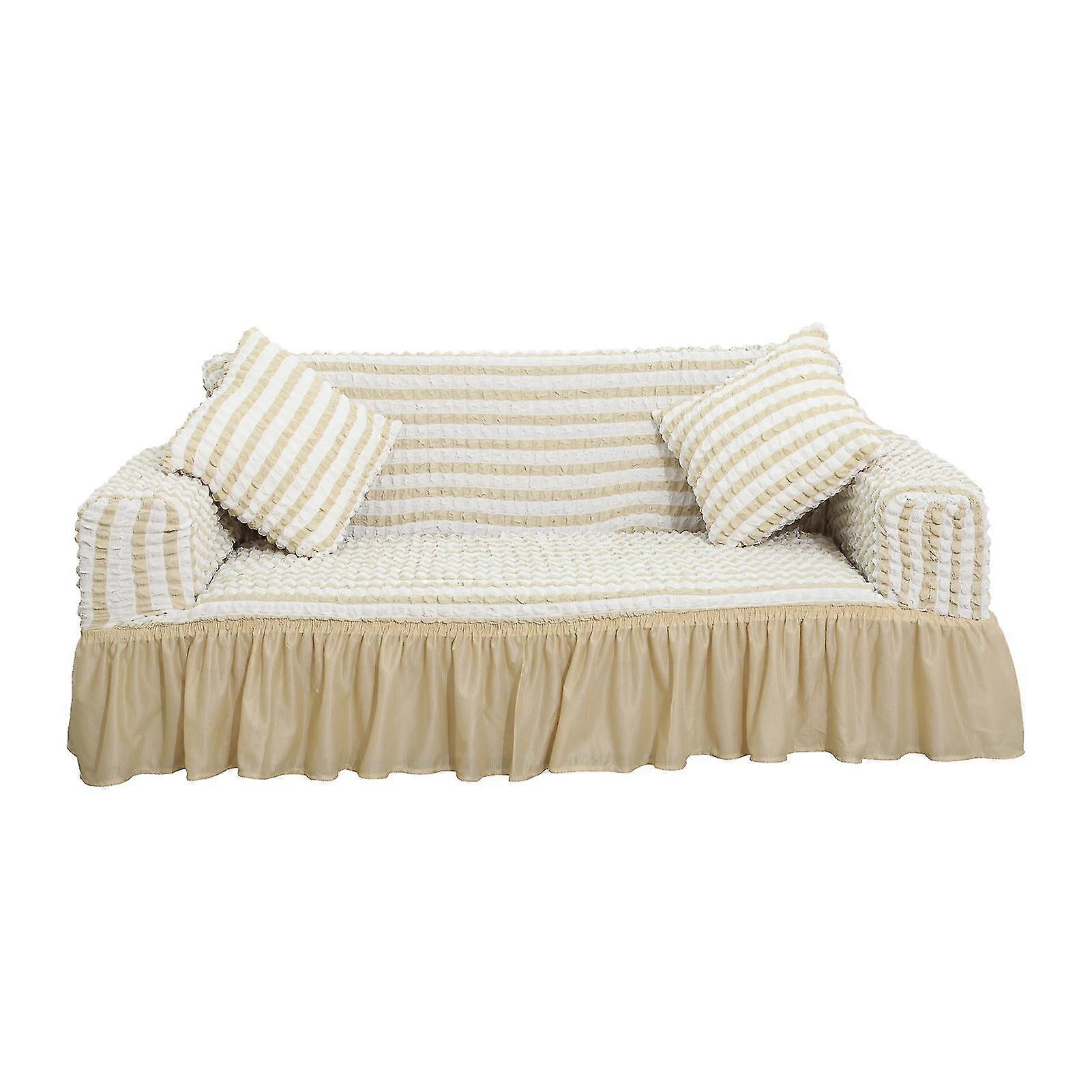 Sofabezug rutschfest, einfach zu installieren, leichte, helle, einfarbige Couchabdeckung für Schlafzimmer Kaesi