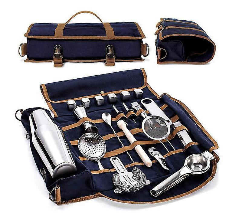 Canvas Bartending Kit One Shoulder bartending utensil Storage bag Shockproof bartending kit