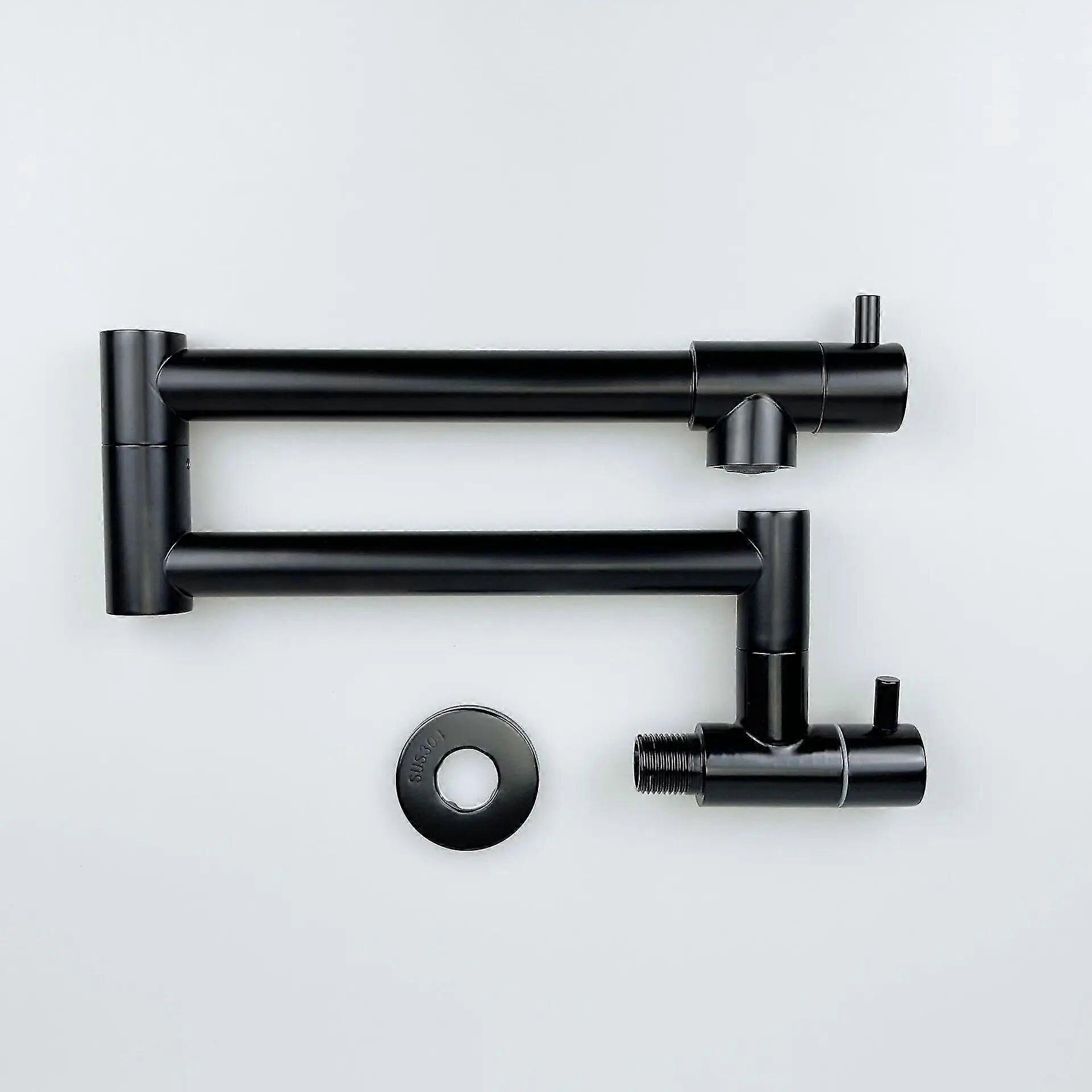 رائع وعاء حشو الحنفية رافعة واحدة تدوير قابلة للطي صنبور الحمام صنبور المطبخ جدار جبل بالوعة الماء البارد أسود / نحى