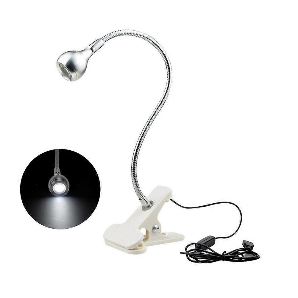 USB Rechargeable Clip-on Desktop LED Light Computer Reading Lamp with Button