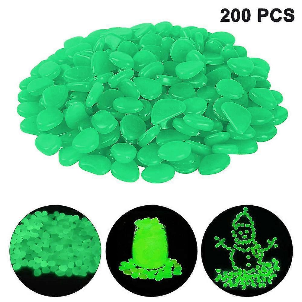 200 Pieces Glow In Dark Pebbles For Outdoor Decor