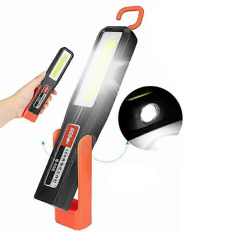 2pcs Cob Led Cordless Magnetic Work Light Usb Inspection Lamp Torch Recharg