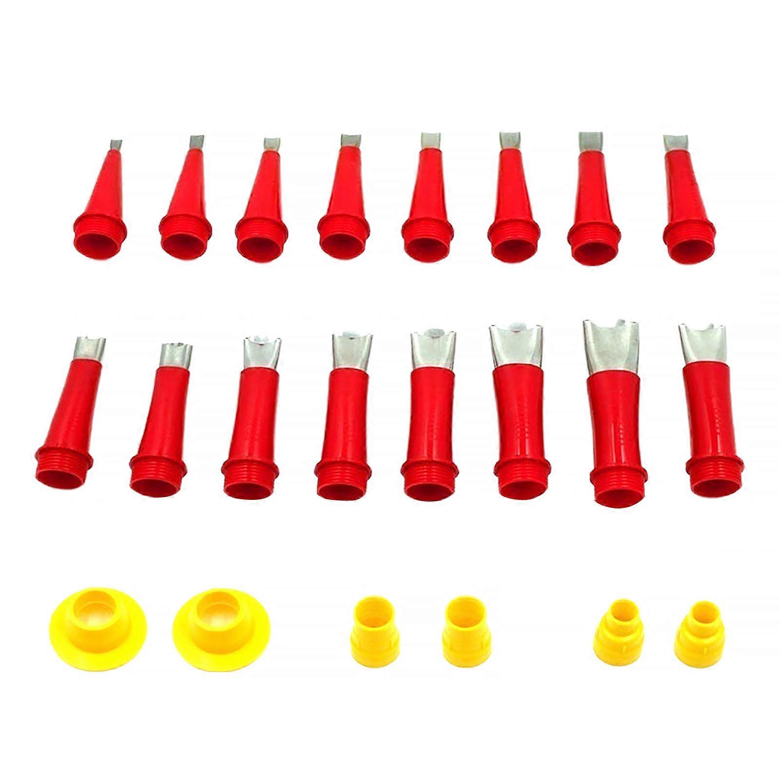 Seam Nozzle Kit 16 Sizes Universal Integrated Seam Beauty Nozzles with 6 Bases Duckbill Design Reusable Nozzles Tips for Precise Joint Filling