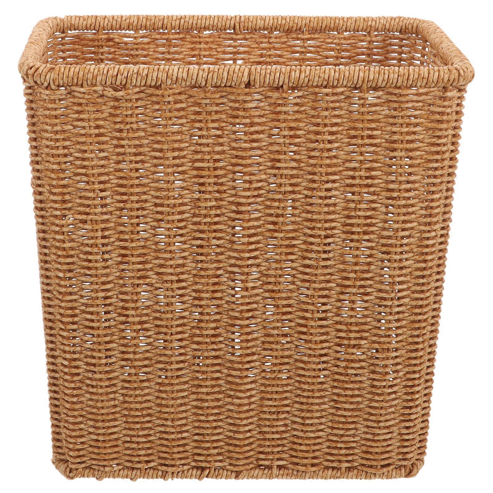 Kitchen Woven Trash Basket Versatile Storage Basket Waste Paper Storage Basket