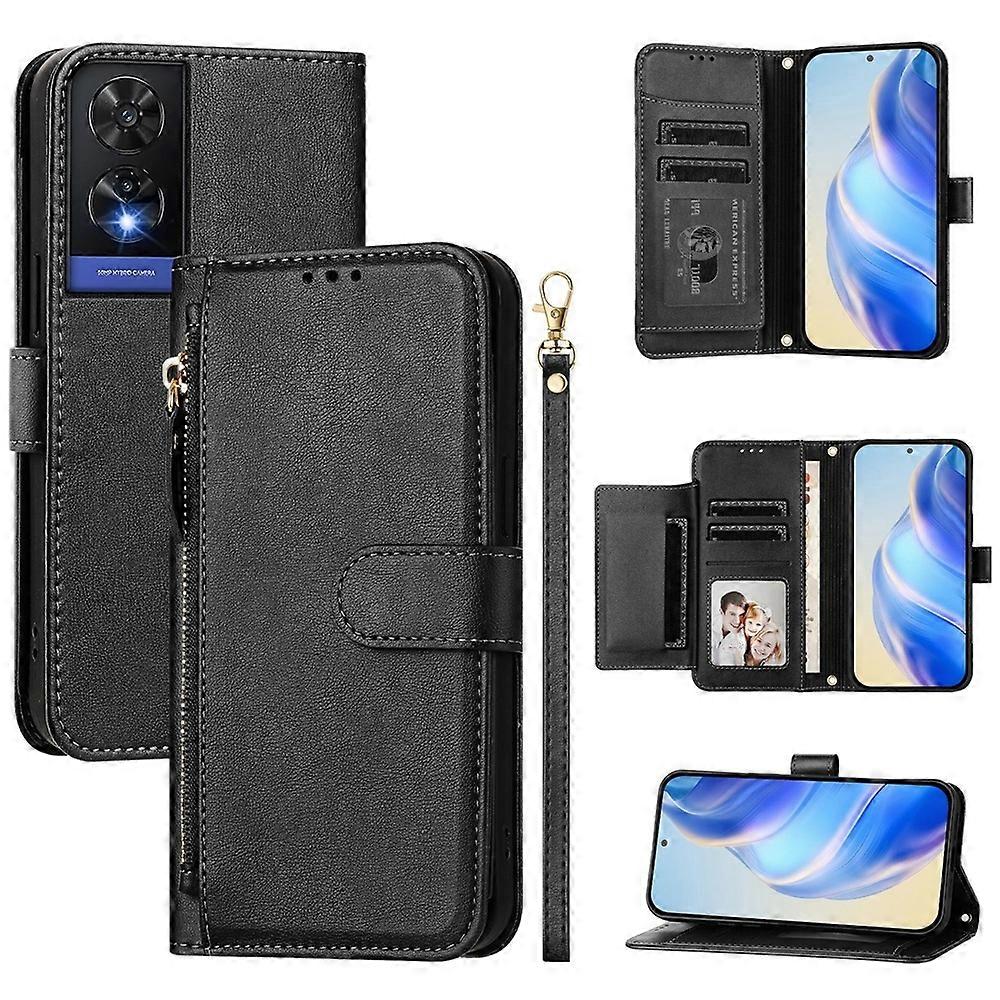 Zipper Wallet PU Case For TCL 505