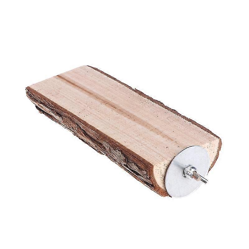 Parrot Perch Stand Natural Wood Chew Toy Platform Easy To Install For Cage