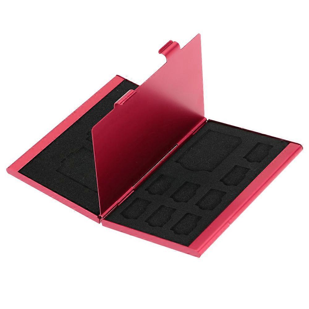12 in 1 Aluminum Storage Box Bag Memory Card Case Holder Wallet Large Capacity For 4 * SD SDHC SDXC